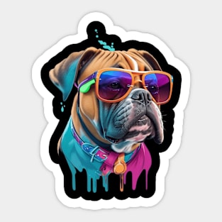 Cool Boxer Sunglasses and Paint Sticker